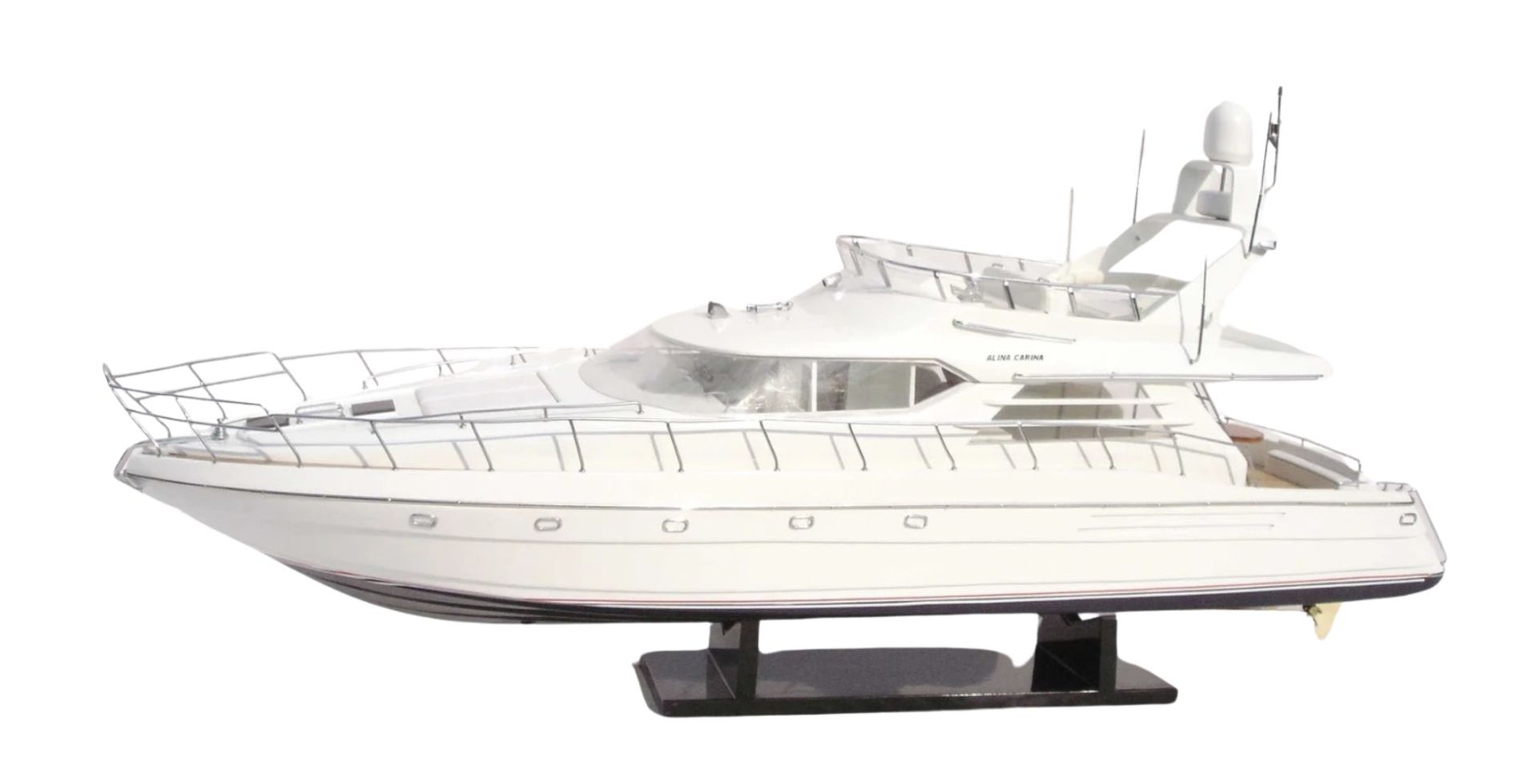 Princess 60 "Alina Carina" Hand Made Wooden/Metal Scale Model Yacht Boat Desk Display - Bild 6 aus 9