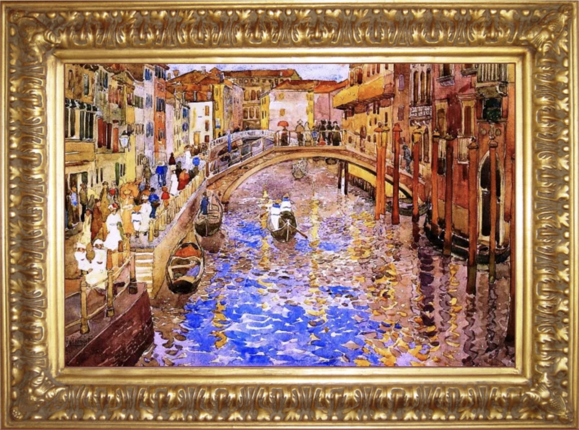 Maurice Brazil Prendergast "Venetian Canal Scene" Oil Painting