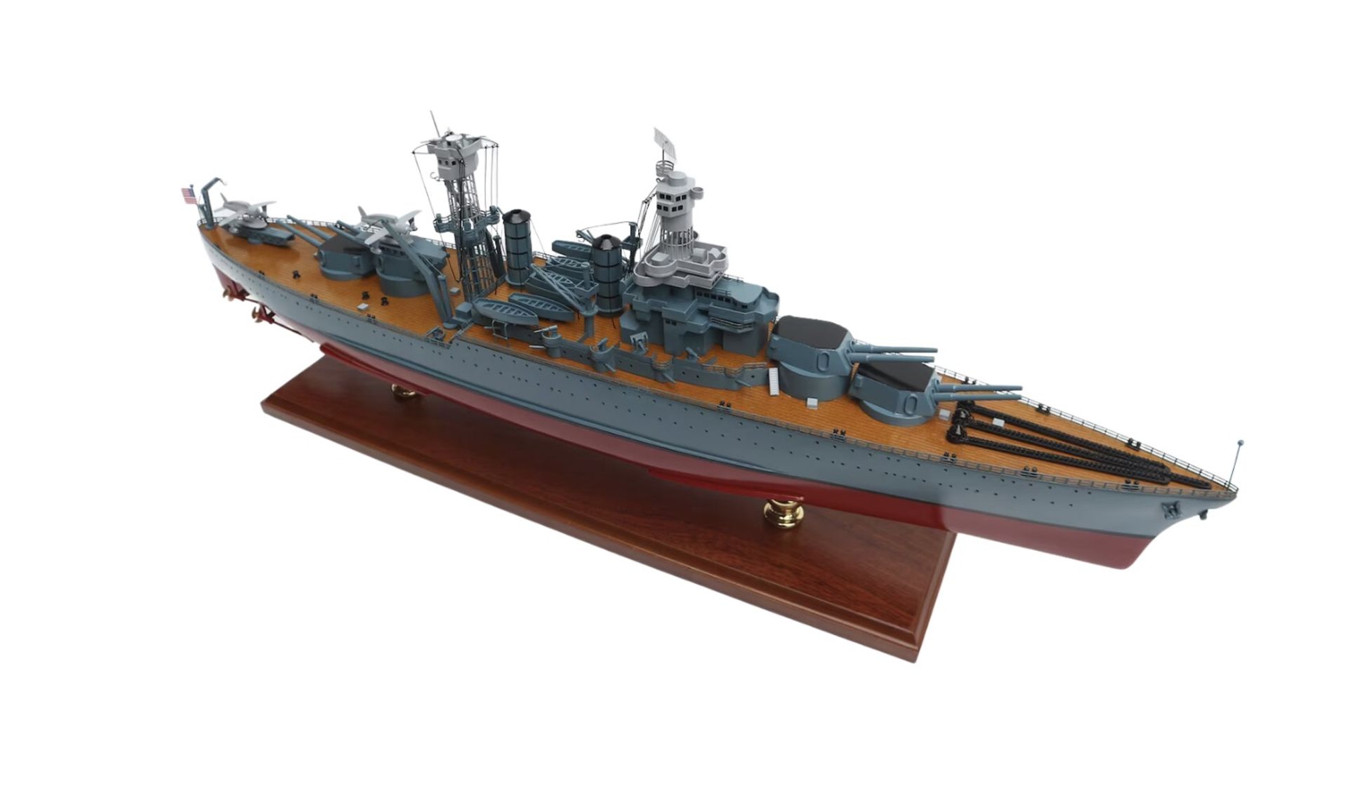 USS West Virginia BB48 Wooden Scale Desk Display Model - Image 7 of 7