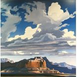 Ed Mell "Sweeping Clouds, 1989" Art Block Print