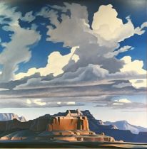 Ed Mell "Sweeping Clouds, 1989" Art Block Print