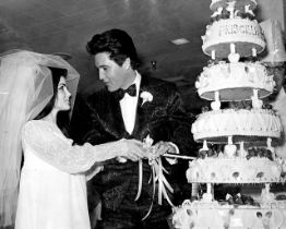 Elvis and Priscilla Presley, Wedding Cake Print