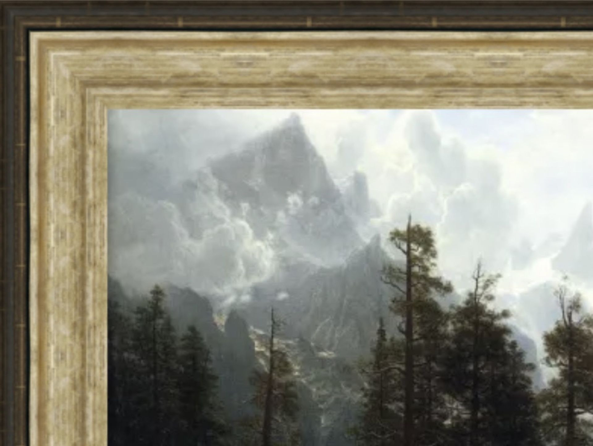 Albert Bierstadt "Sierra Nevada" Oil Painting - Bild 3 aus 5