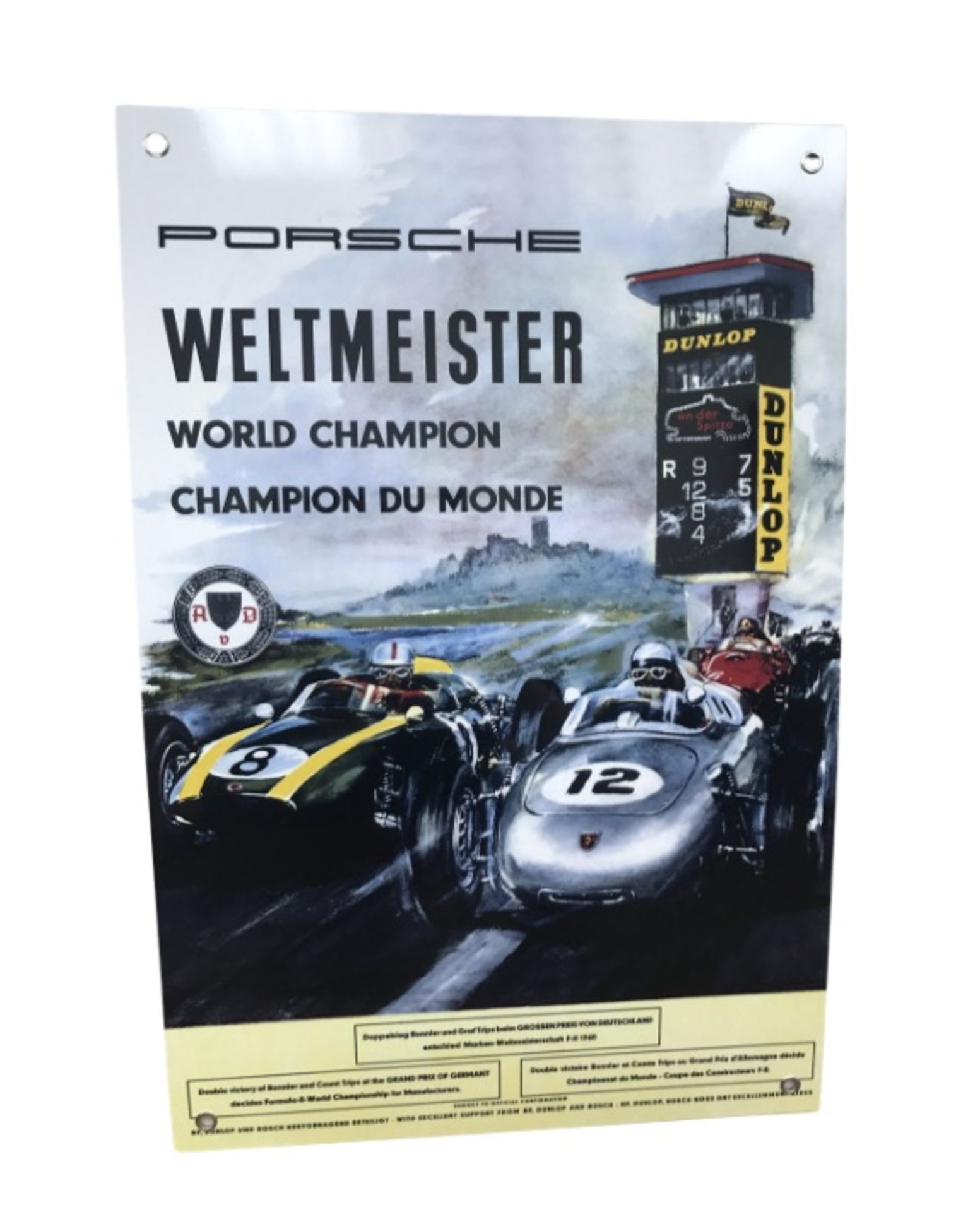 Porsche Weltmesiter "World Champion" Aluminum Garage Wall Display