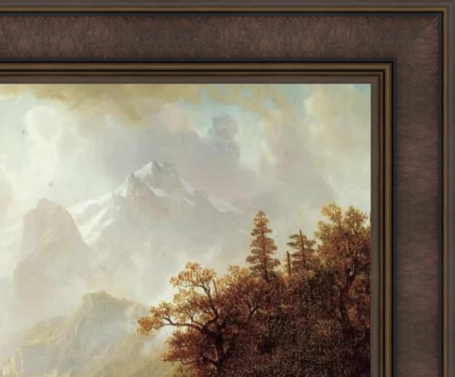 Albert Bierstadt "In the Mountains" Oil Painting - Bild 4 aus 5