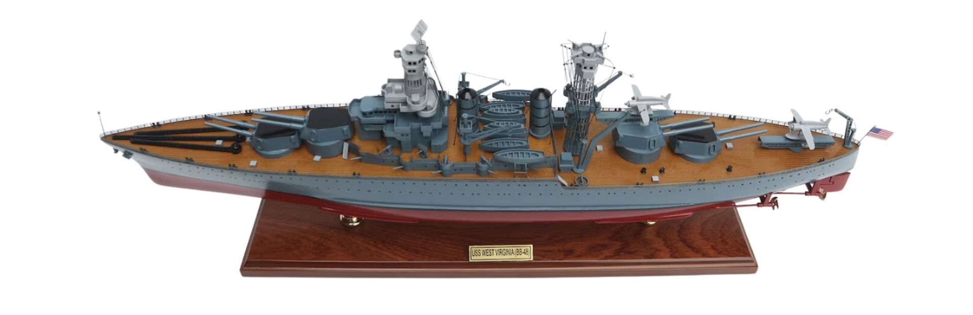 USS West Virginia BB48 Wooden Scale Desk Display Model - Image 5 of 7