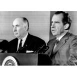 Richard Nixon and John Mitchell "Declaration of Charles Manson being Guilty" Photo Print