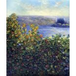 Claude Monet "Flower Beds at Vetheuil, 1881" Oil Painting