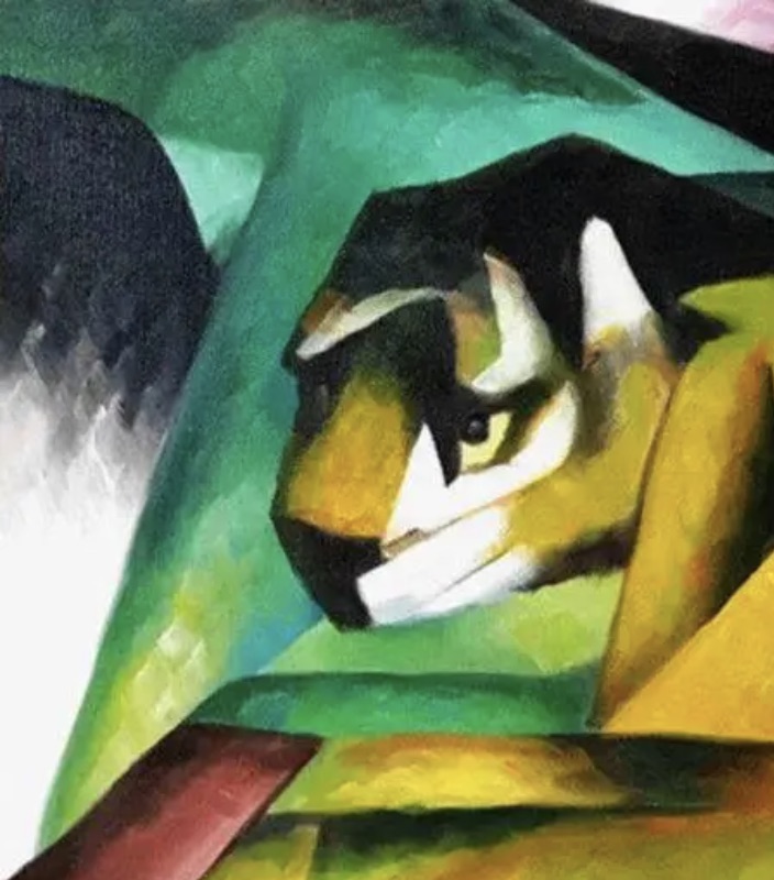 Franz Marc "The Tiger, 1912" Oil Painting - Image 3 of 5