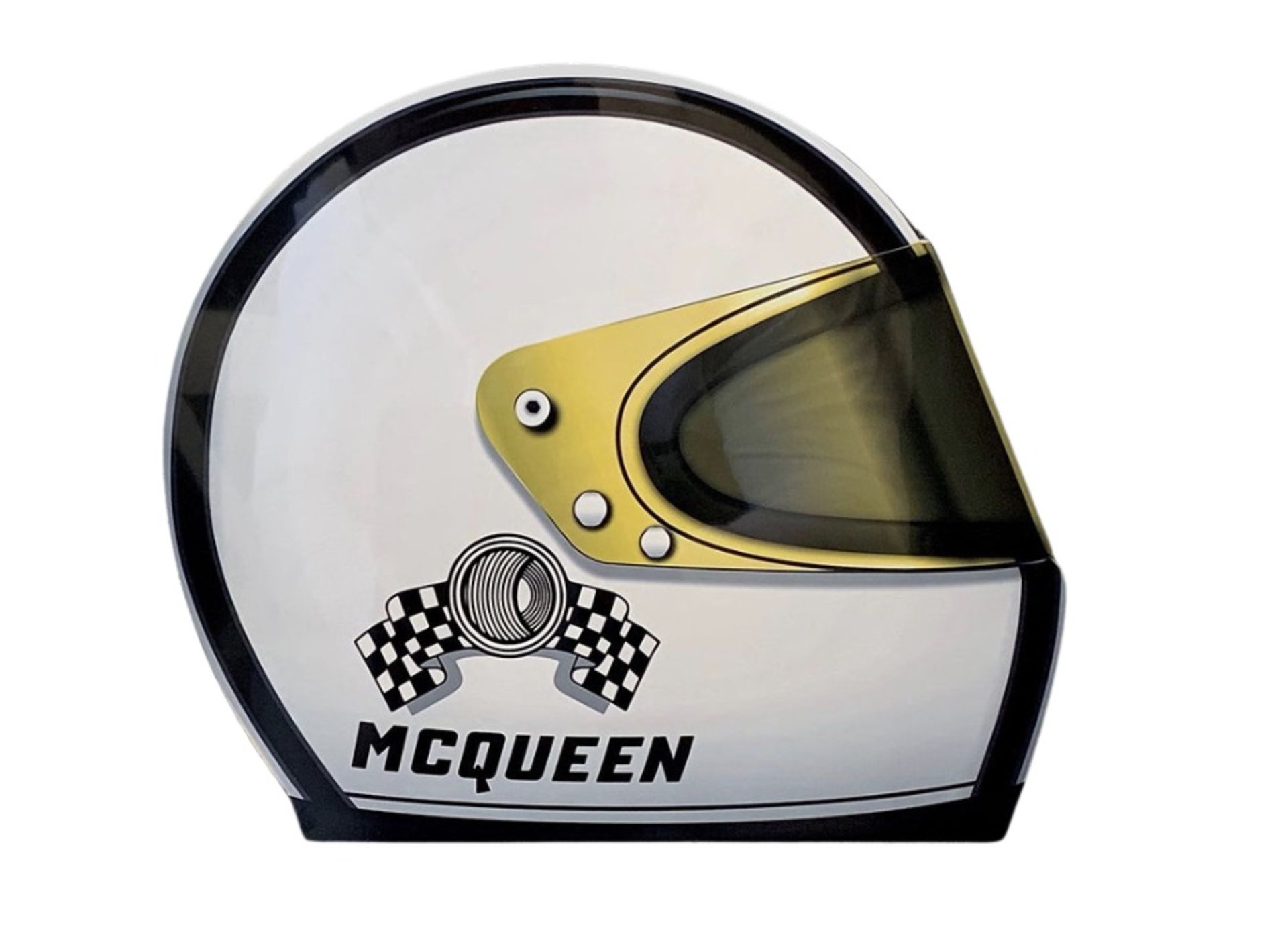 Steve McQueen Helmet Aluminum Wall Garage Display 