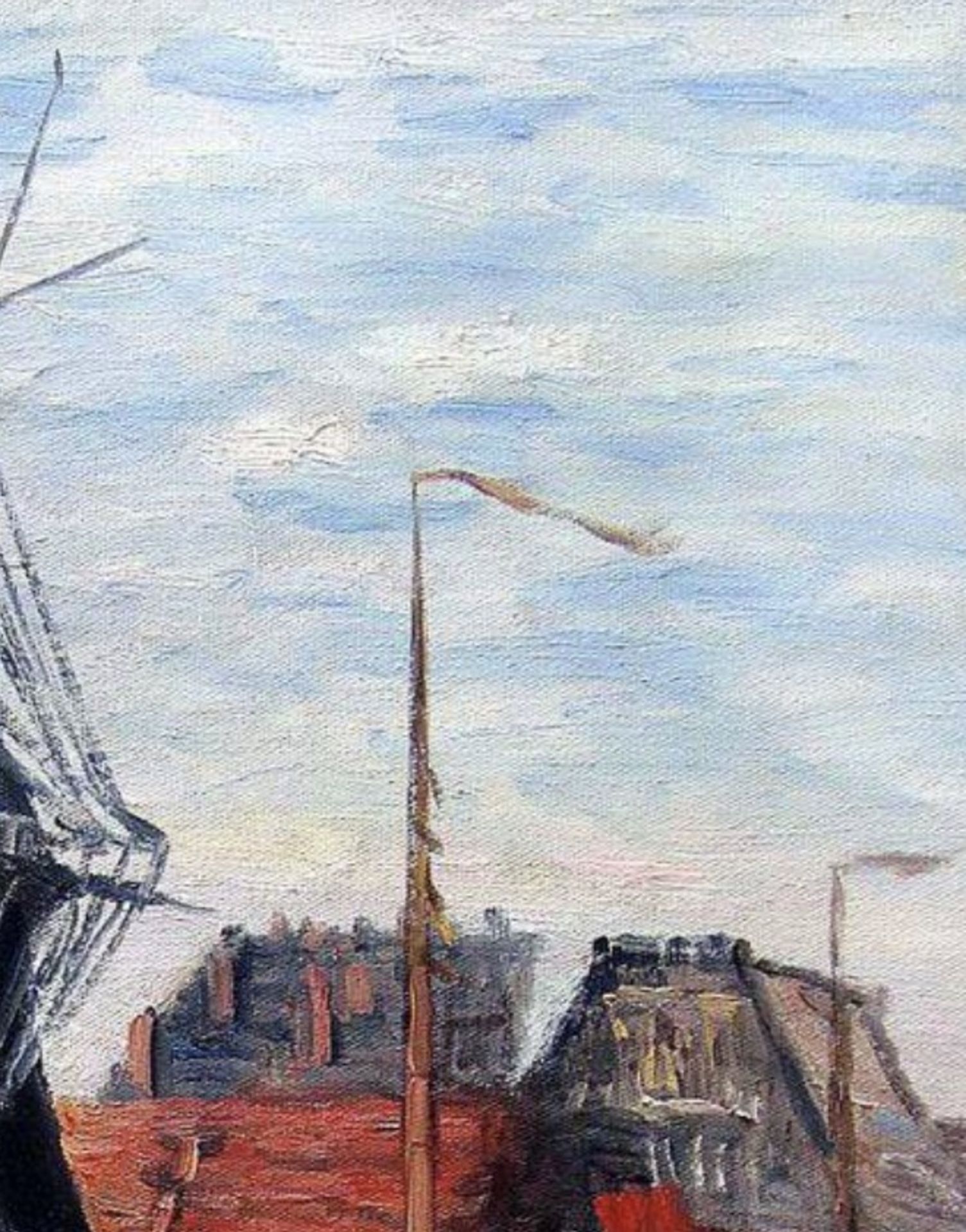 Claude Monet "Windmill on the Onbekende Canal, Amsterdam, 1874" Oil Painting - Bild 4 aus 5