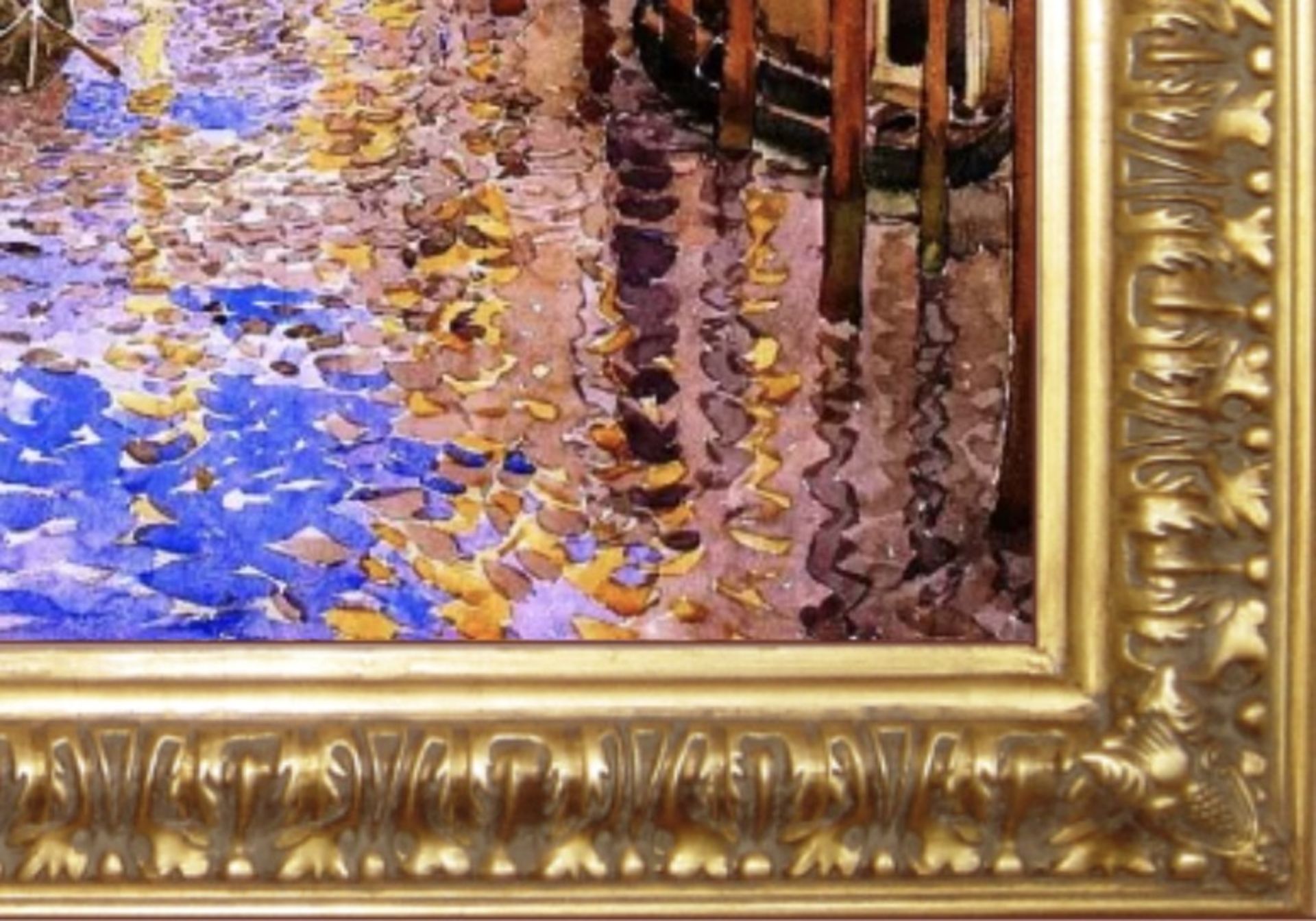 Maurice Brazil Prendergast "Venetian Canal Scene" Oil Painting - Image 2 of 5