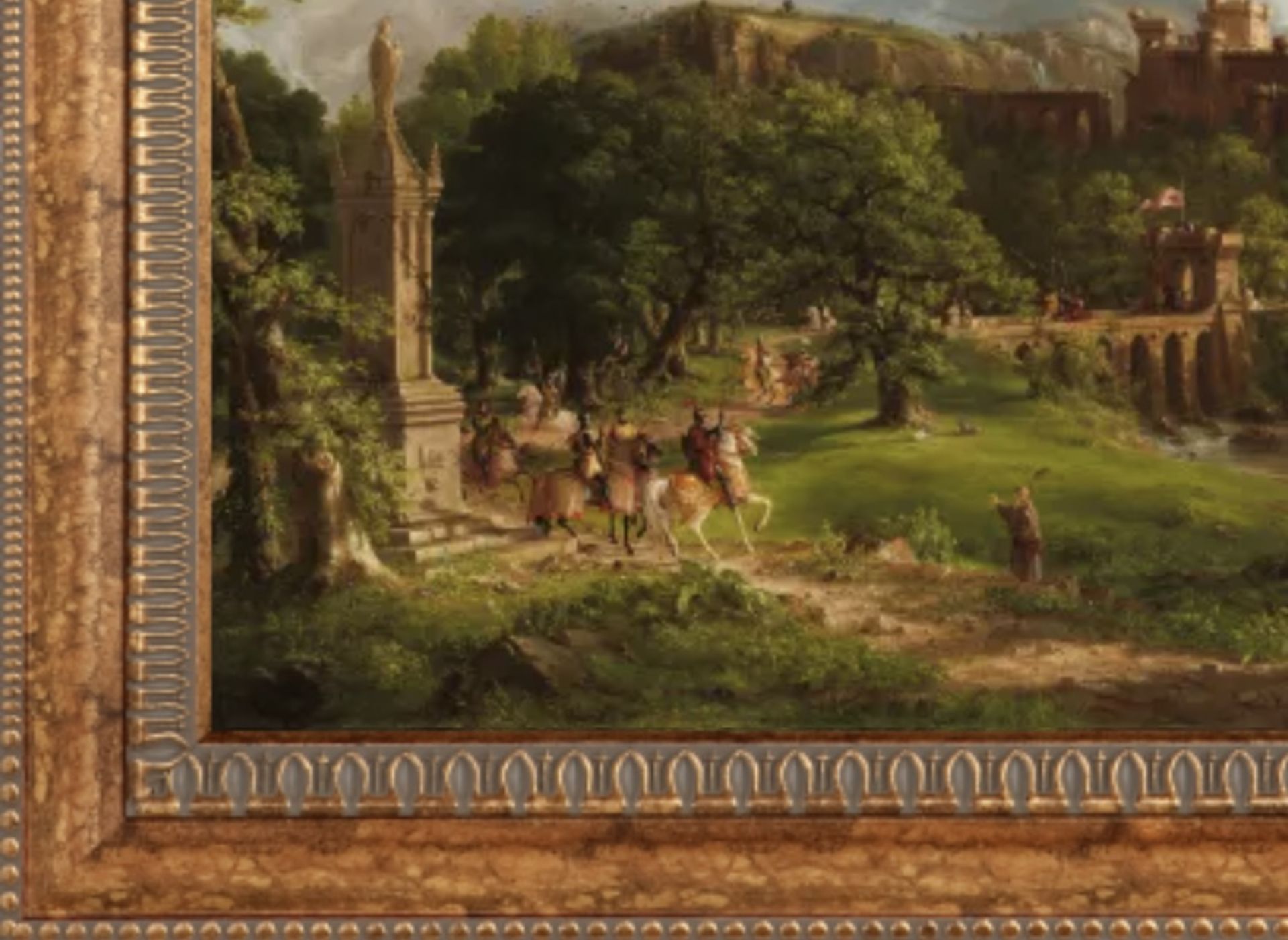 Thomas Cole "The Departure" Oil Painting - Bild 5 aus 5