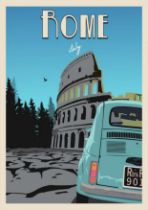 Rome, Italy Travel Poster