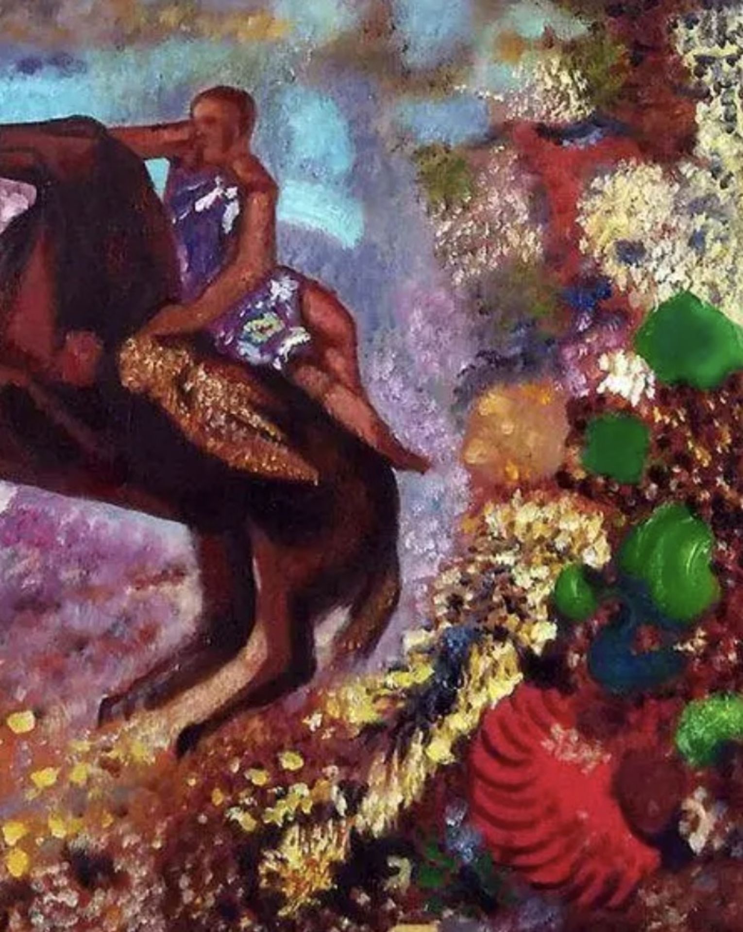 Odilon Redon "Muse on Pegasus, 1900" Oil Painting - Bild 2 aus 5