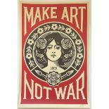 Shepard Fairey Signed "Make Art Not War" Offset Lithograph