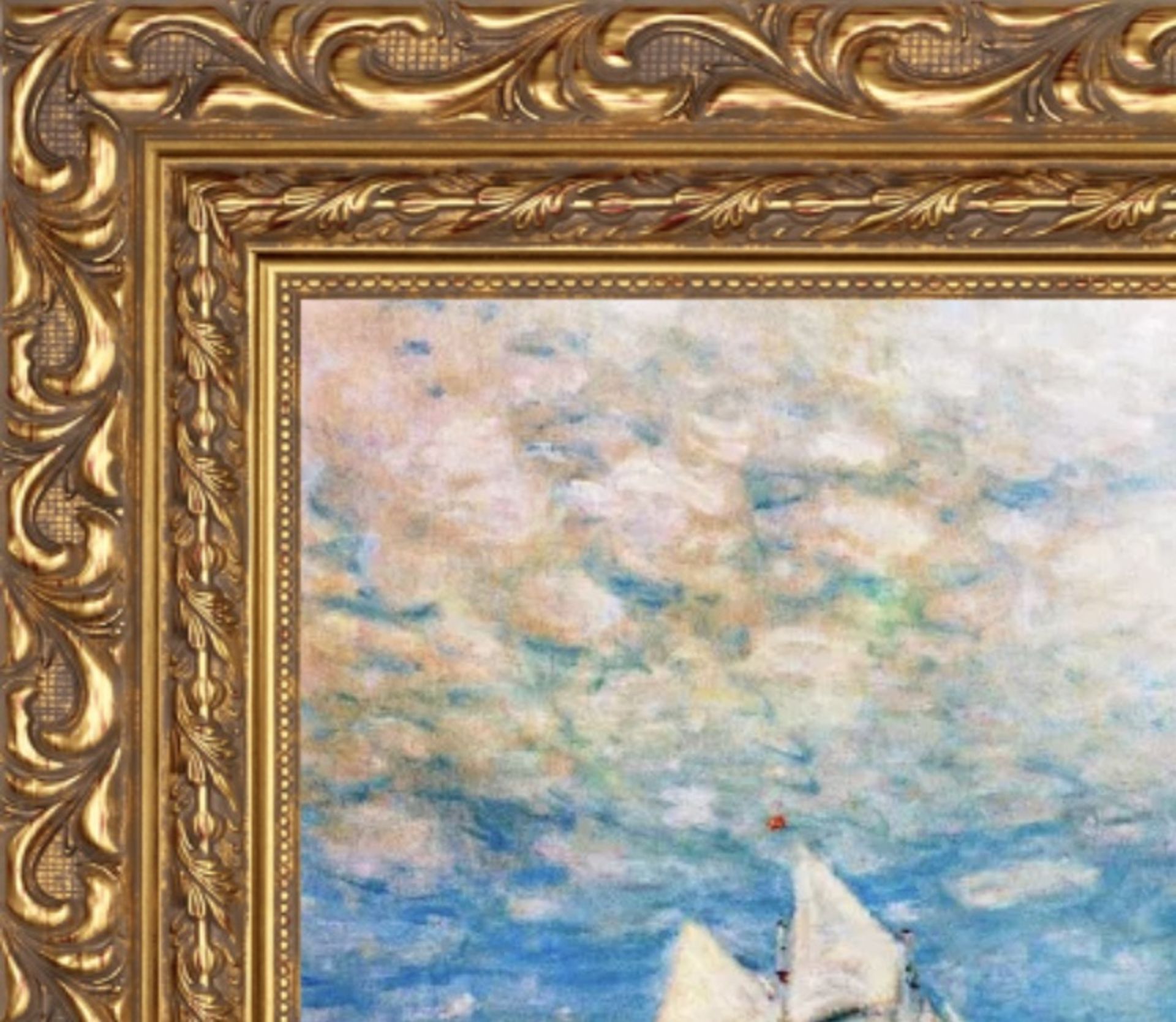 Frederick Childe Hassam "Sailing on Calm Seas, Gloucester Harbor" Oil Painting - Bild 3 aus 5
