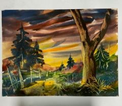 Landscape Watercolor on paper