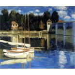Claude Monet "The Road Bridge at Argenteuil, 1874" Oil Painting