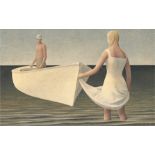 Alex Colville "Woman, Man, and Boat, 1952" Offset Lithograph