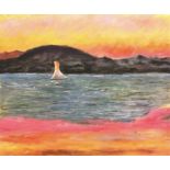 Pierre Bonnard "Sailboat at Sunset, 1905" Oil Painting