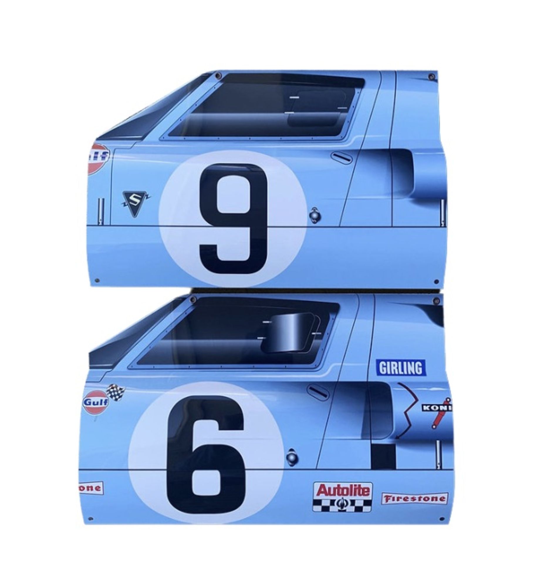 Pair of Ford GT40 Aluminum Garage Wall Displays