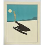 Ernest Trova Hand Signed "Male Figure & Shadow" Offset Lithograph 