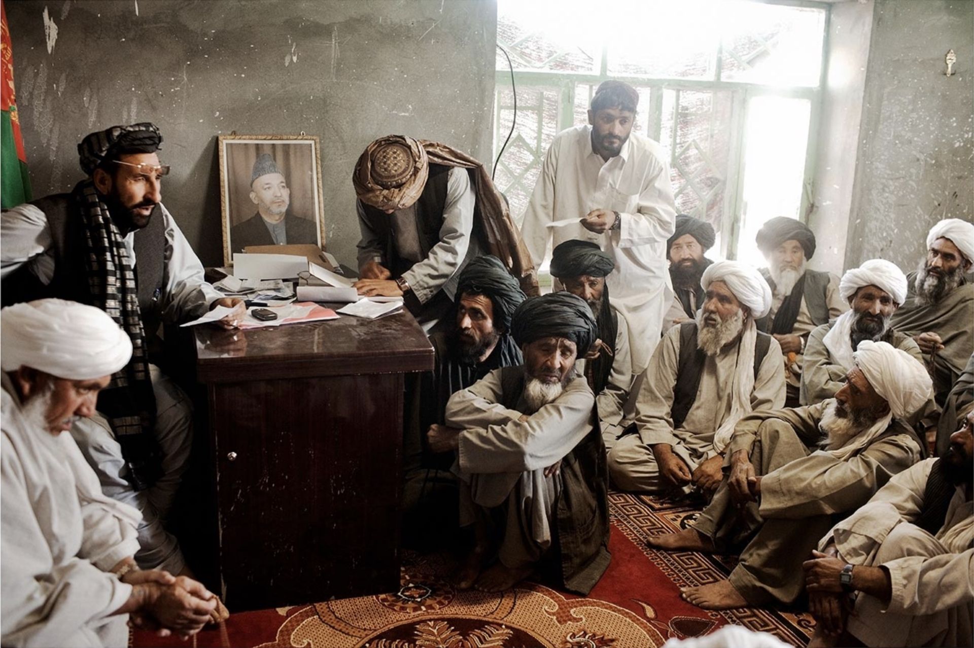 Moises Saman "Local Elders Meet in Afghanistan, 2010" Photo Print