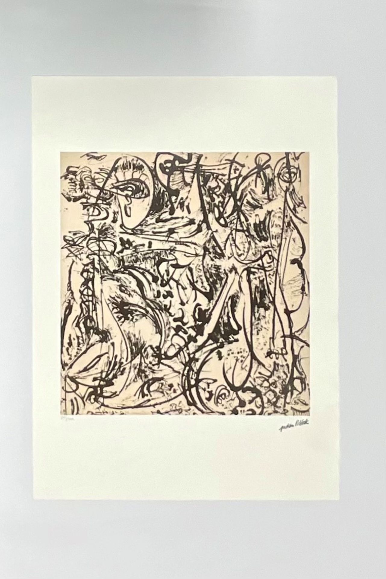 After Jackson Pollock Stamped  Hnad Numbered Lithograph Print