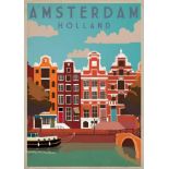 Amsterdam, Holland Travel Poster