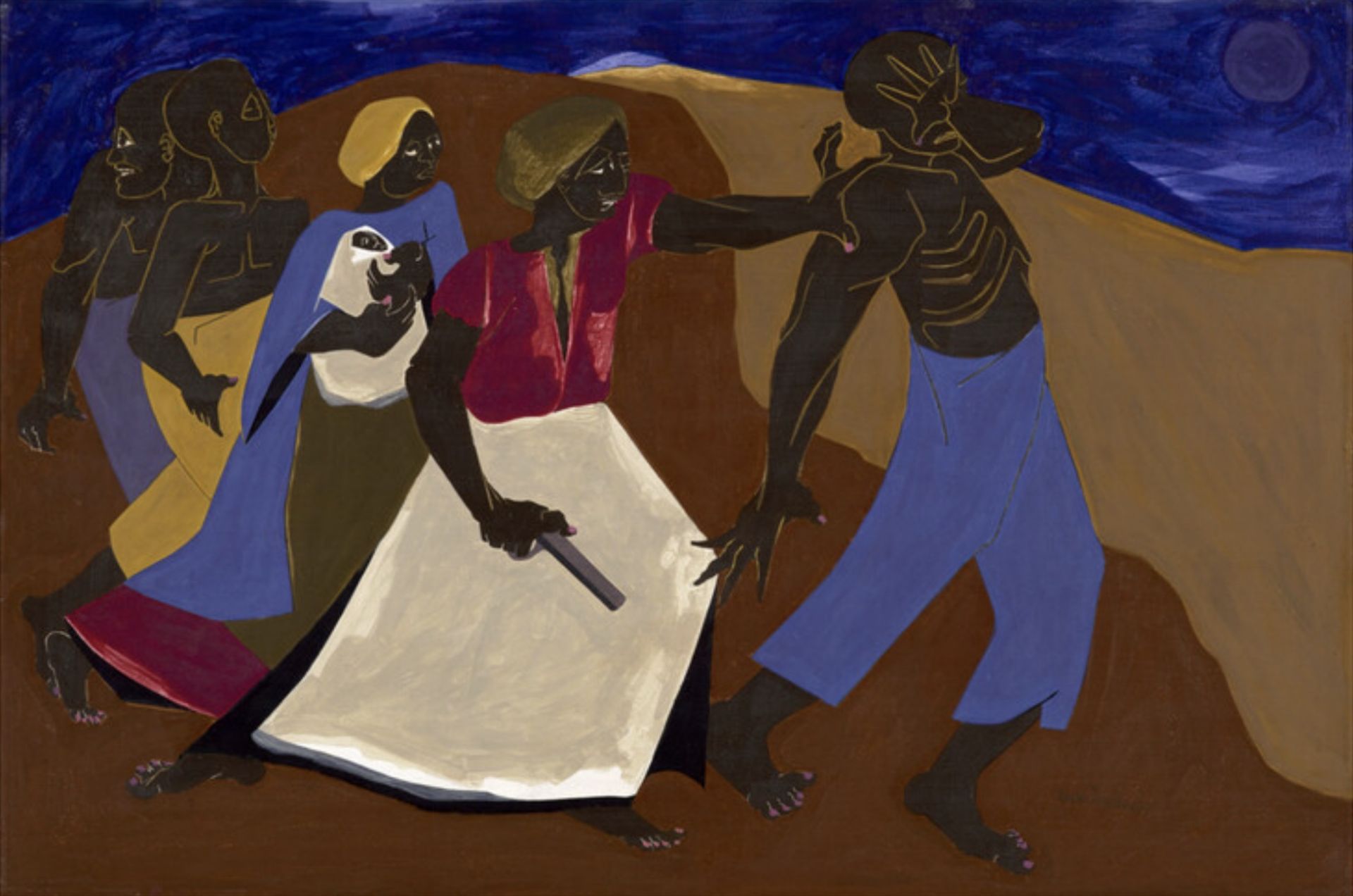 Jacob Lawrence "Forward, 1967" Offset Lithograph