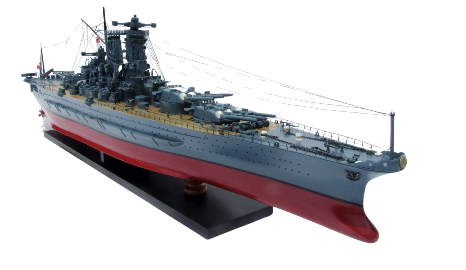 WWII Musashi Japanese Yamato Class Battleship Wooden Scale Desk Model Display