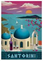 Santorini Travel Poster