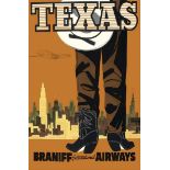 "Texas, Braniff International Airways" Poster