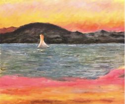 Pierre Bonnard "Sailboat at Sunset, 1905" Oil Painting, After