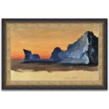 Frederic Edwin Church "Icebergs at Midnight, Labrador, 1859" Oil Painting, After