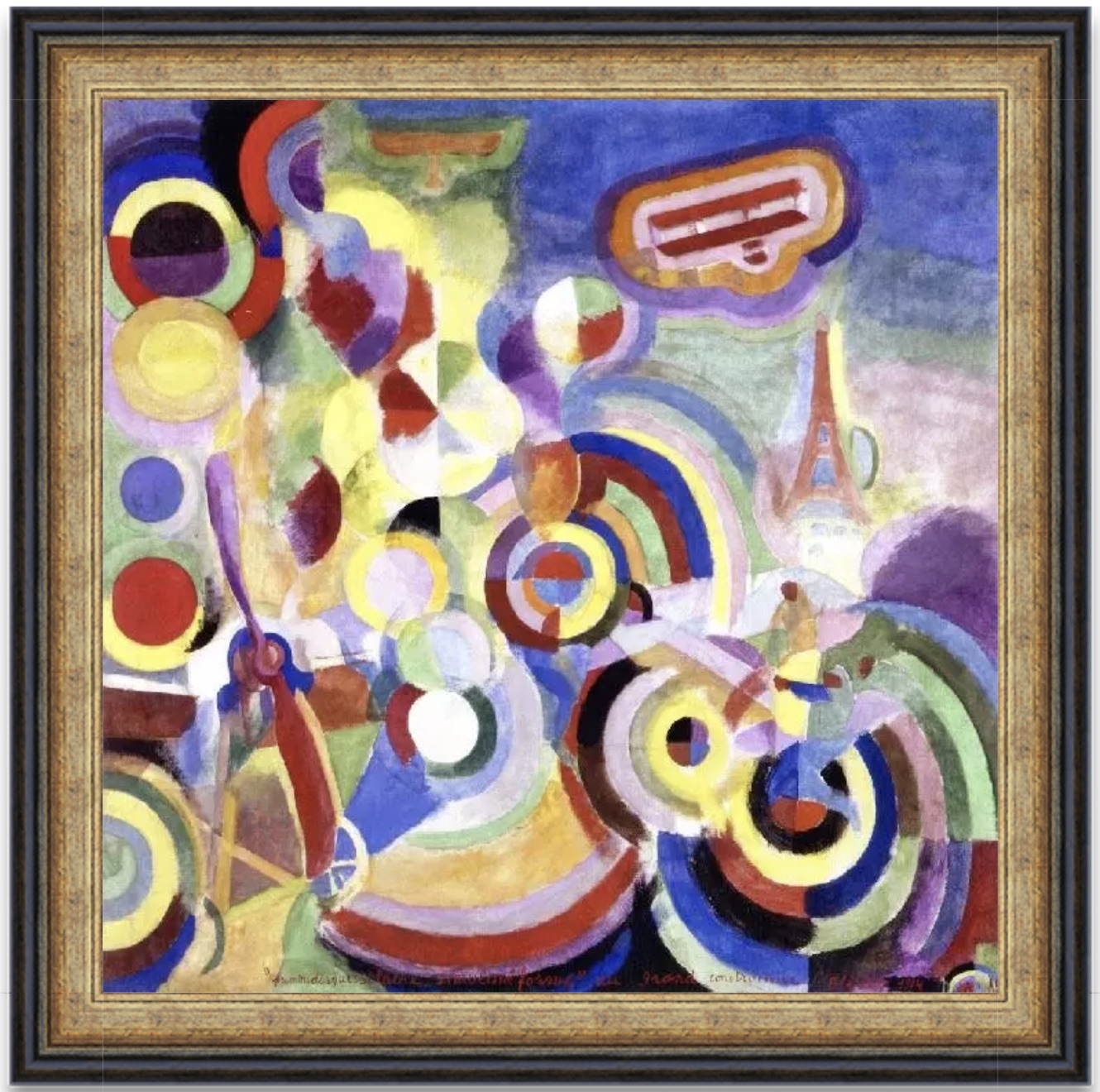 Robert Delaunay "Hommage A Bleriot, 1914" Oil Painting, After