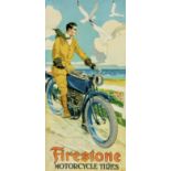 Firestone Motorcycle Tires Poster mounted to linen