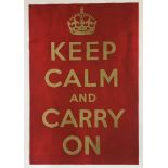 Keep Calm and Carry On Vtg Lithograph on Linen