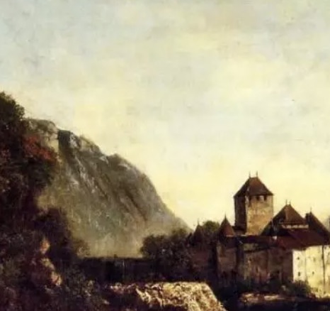 Gustave Courbet "Chateau De Chillon, 1874" Oil Painting, After - Image 2 of 3