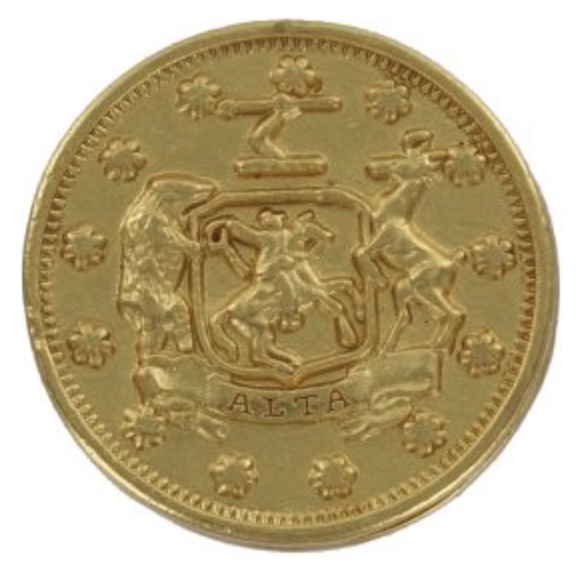 Massachusetts, California Company Five Dollar Gold Piece Coin