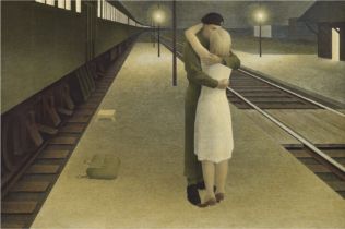 Alex Colville "Soldier and Girl at Station, 1953" Offset Lithograph