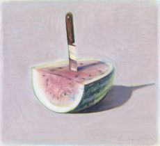 Wayne Thiebaud "Watermelon and Knife, 1989" Offset Lithograph