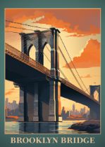 New York, Brooklyn Bridge Travel Poster