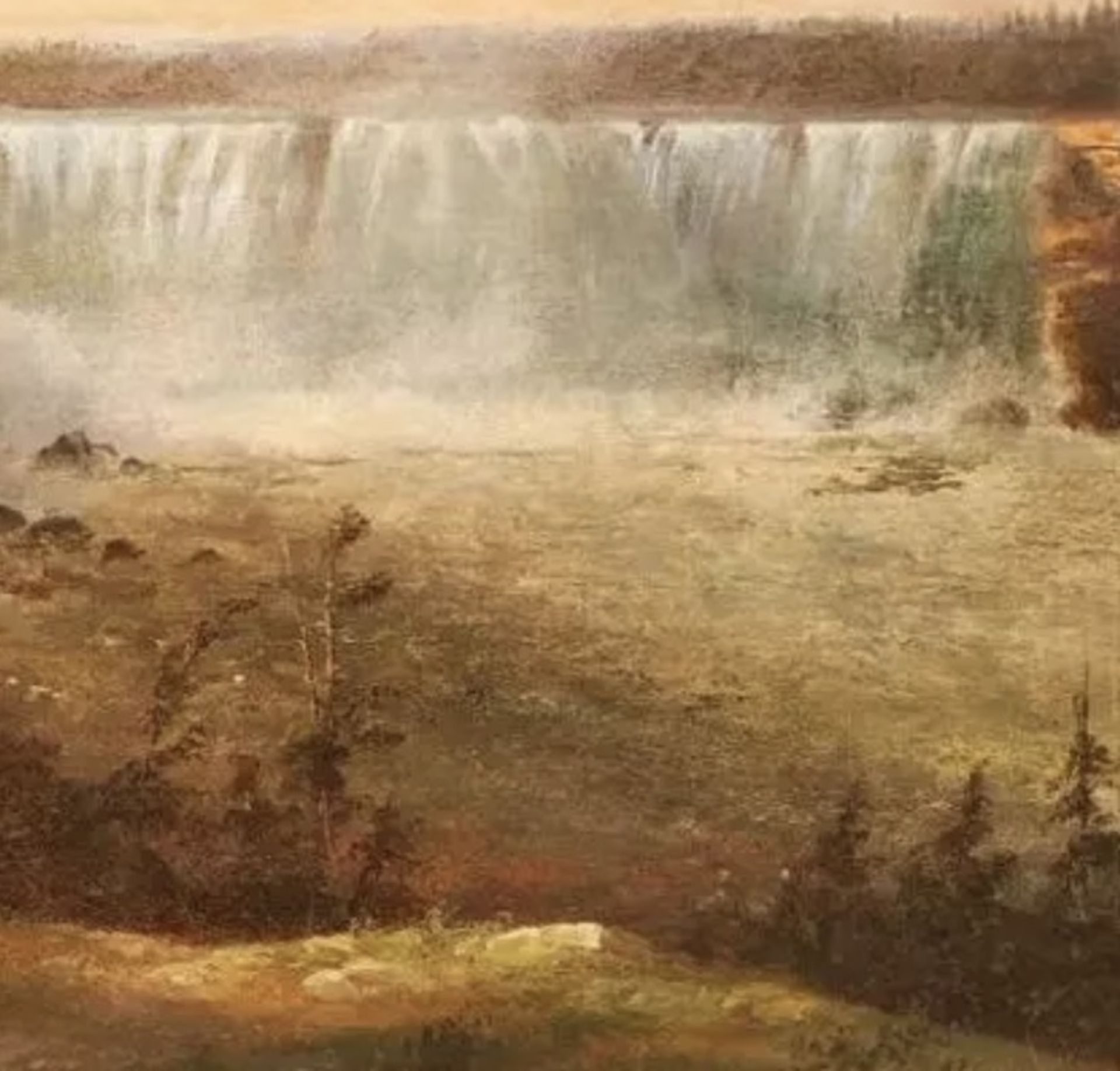 Albert Bierstadt "View of Niagara" Oil Painting, After - Image 5 of 5