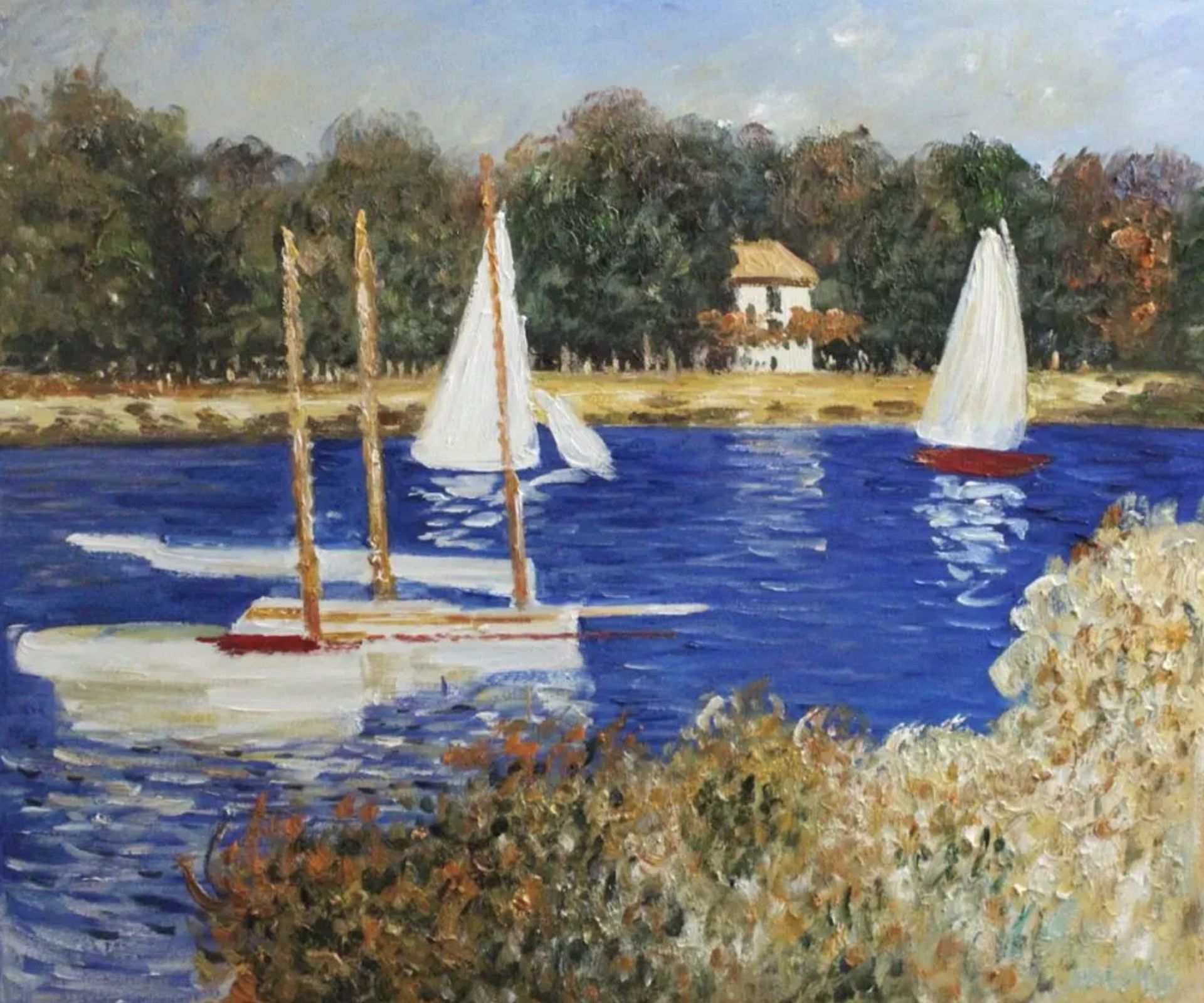 Claude Monet "Bassin d'Argenteuil, 1874" Oil Painting, After