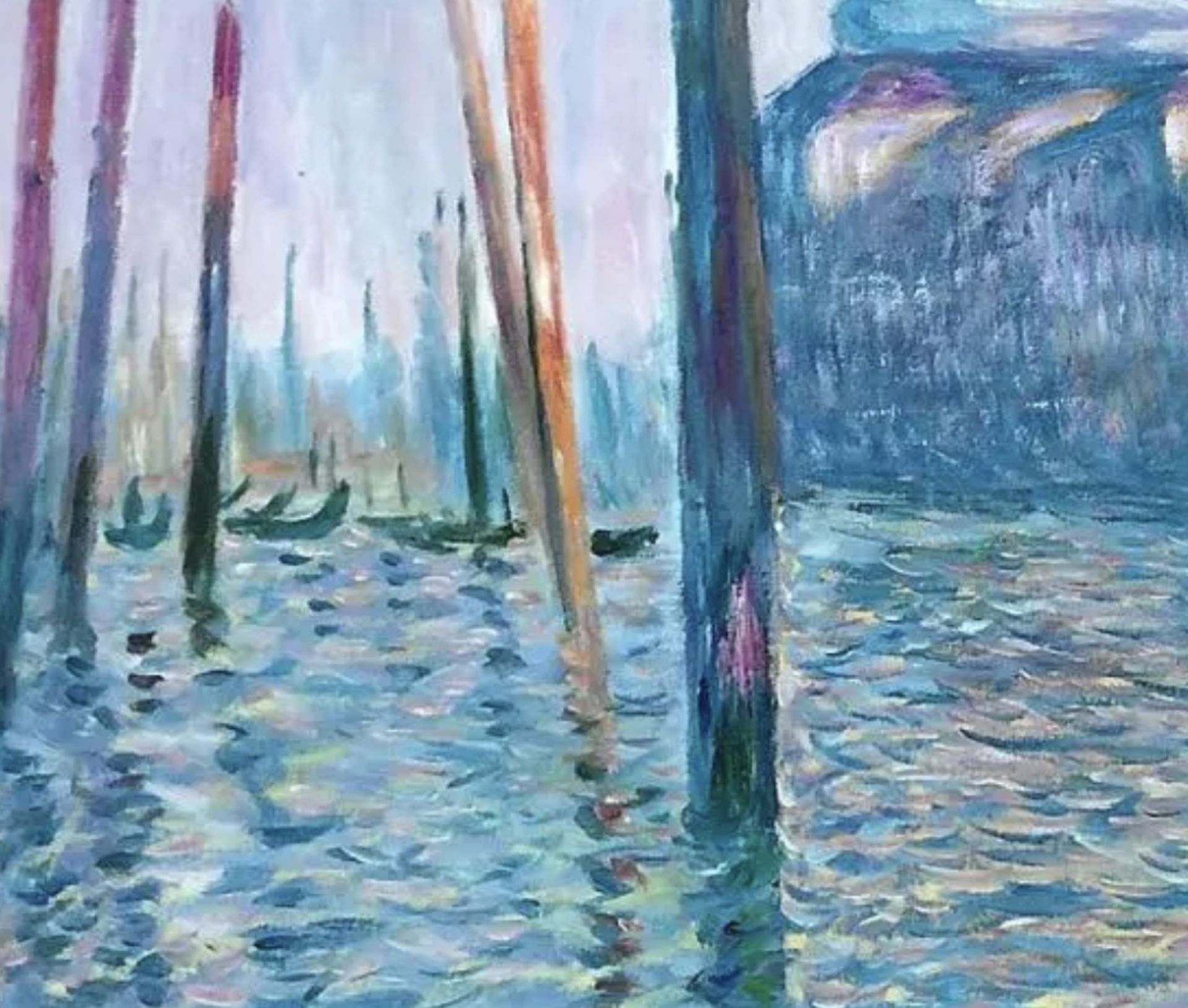 Claude Monet "The Grand Canal, Venice, 1908" Oil Painting, After - Bild 4 aus 5