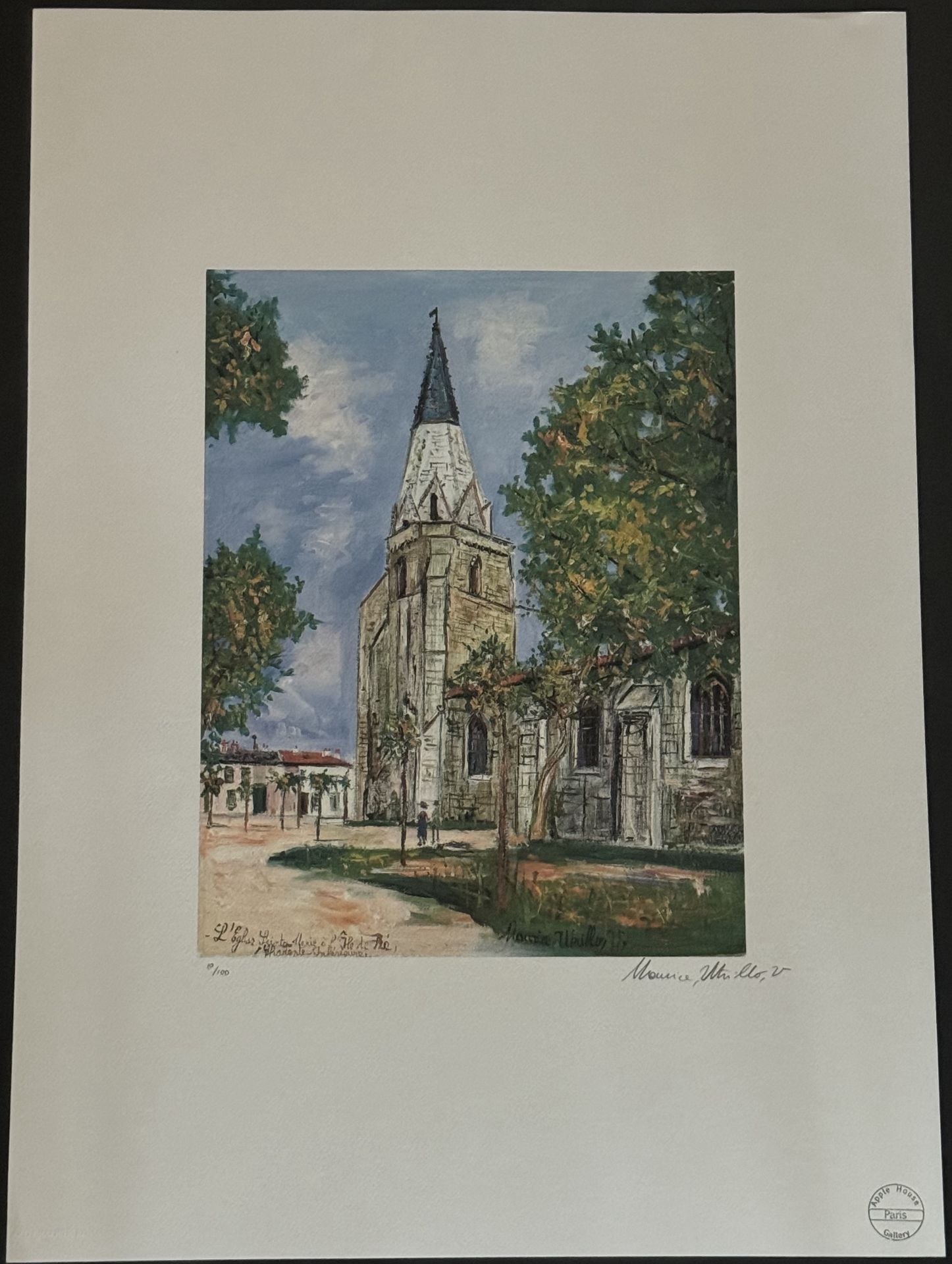 Maurice Utrillo offset lithograph pencil signed hand numbered