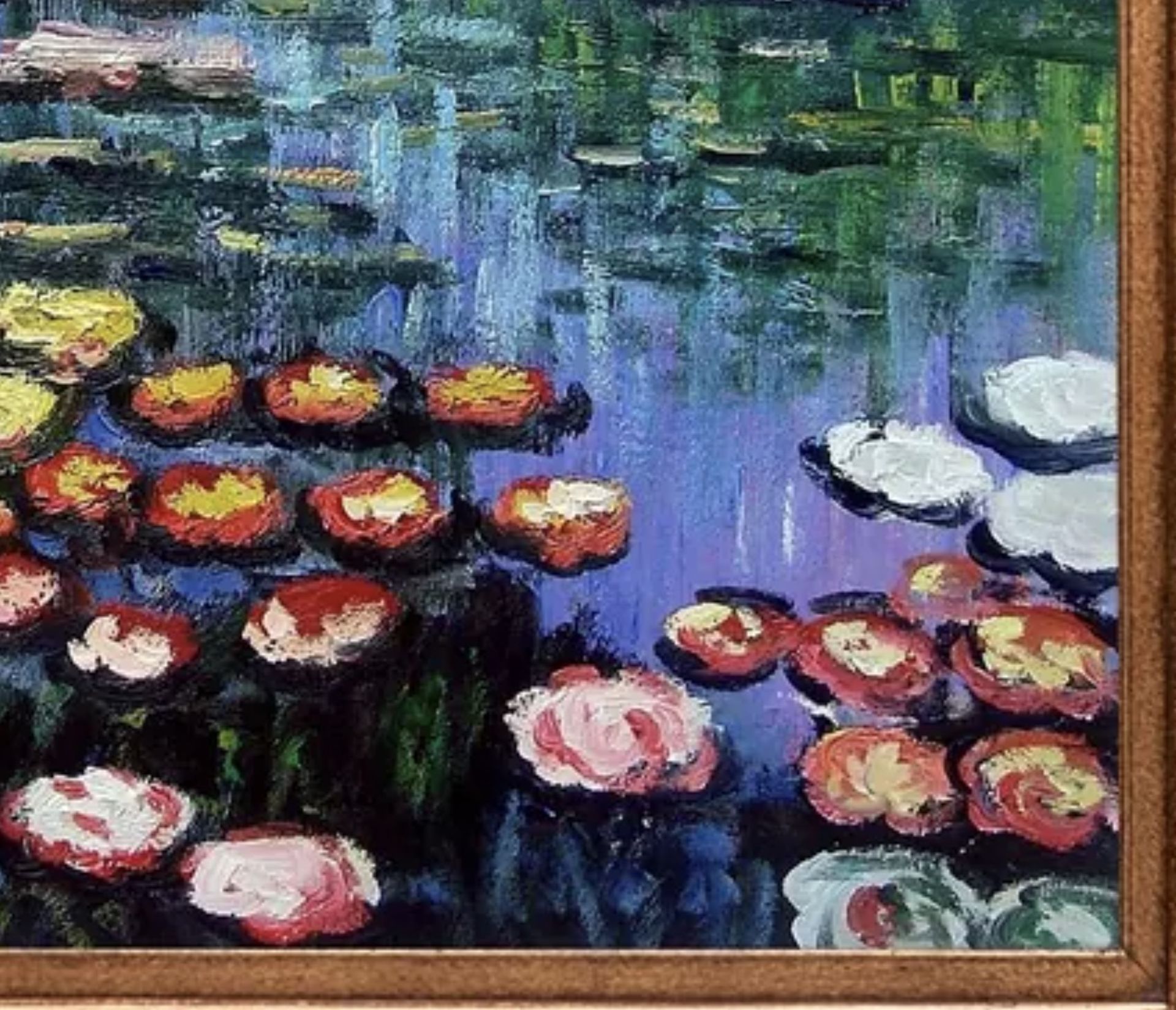 Claude Monet "Water Lilies" Oil Painting, After - Bild 6 aus 6