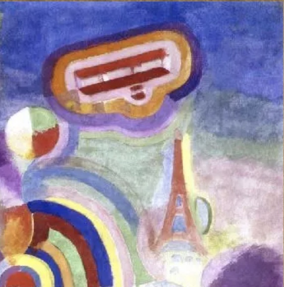 Robert Delaunay "Hommage A Bleriot, 1914" Oil Painting, After - Image 3 of 5